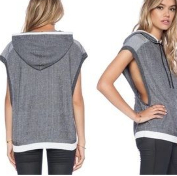Rag & Bone jean sleeveless hoodie sz S oversized - Picture 1 of 10